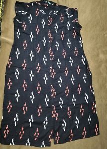 Black Ikkat Print Kurta