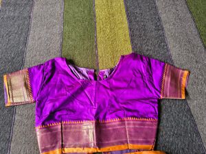 Purple Readymade Saree Blouse And Navari