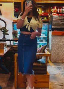 blue denim skirt for women