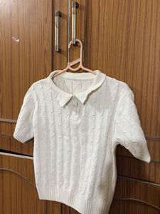 Cute Knit Polo Top