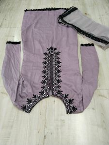 Lavender Full sleeve kurti with dupatta