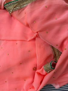 Peach Saree