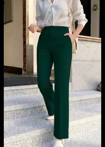Stylish Green Flare Leg Pants