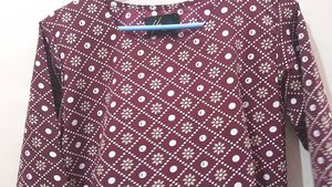Patterned Maroon Kurti