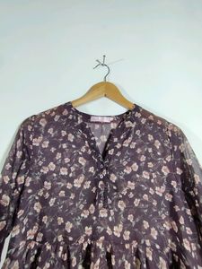 Mauve Floral Printed Tops (Women&#39;s)