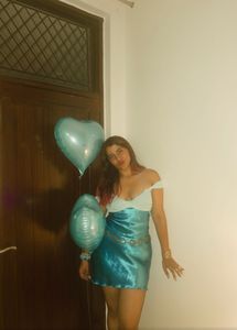 blue party dress