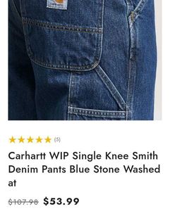 Orginal Carhartt Dark Wash Denim Jeans