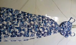 Blue &amp; White Toile Maxi Dress