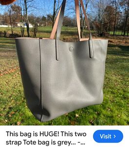 Gray Reversible Tote Bag