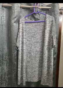 Grey And Black Knitted Overshrug