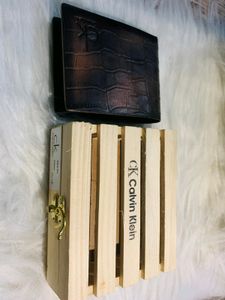 Calvin Klein Coffee Brown men&#39;s Wallet With Box