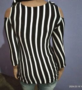 Party Wear Black And White Top