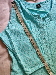 XXL Light Blue kurta Self Colour Sequins All Over