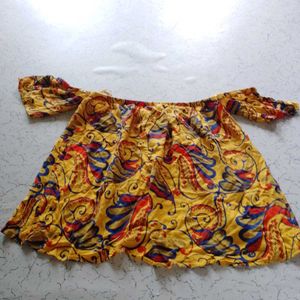 Boho Print Off-Shoulder Top