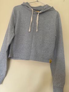 Grey Cropped Hoodie