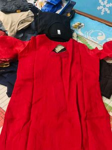 Red Embroidered Kurta Set