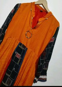 Orange🟠 &amp; Black Anarkali Kurti For 38 Bust