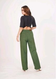Olive Green Loose Fit Jeans