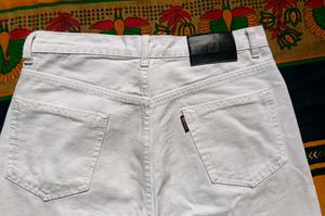 White Denim Straight Leg Jeans