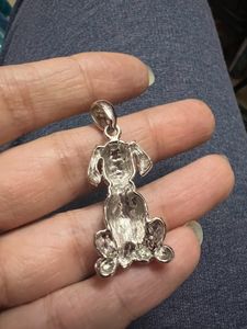 Rhinestone Encrusted Dalmatian Dog Pendant