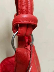 Red Leather Hobo Bag imported quality