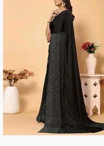 Black 🖤 Brand New Satin Saree