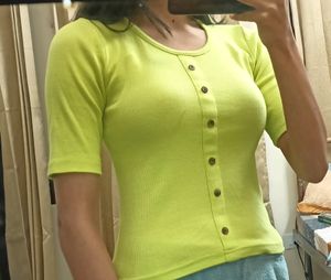 women Neon💚 ribbed top
