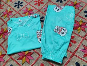Cute Bunny Print Pajama Set