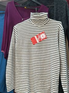 Striped Turtleneck Top