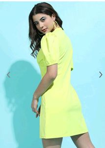 Tokyo Talkies Neon Green Skater Dress - L