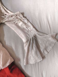 red white lolita pleated lace off shoulder dress