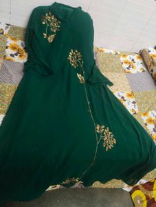 Emerald Green Embroidered Frock