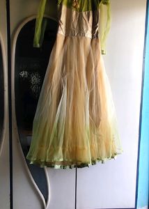 green creme gown