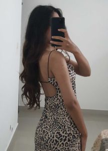 Backless Leopard Print Newme Asia Maxi Dress