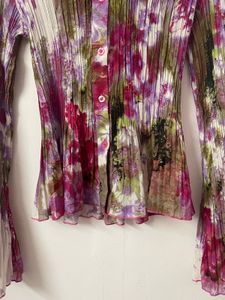 Floral Print Pleated Shirt💚