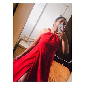 Red Halter Maxi Dress