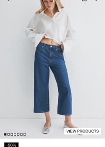Wide High Cropped Jeans