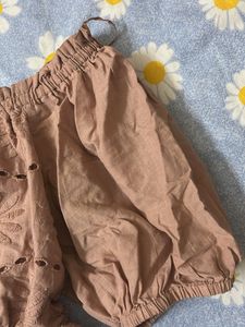 Off-Shoulder Eyelet Top