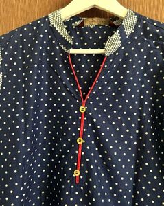 Stylish Blue Polka Dot Kurta, L TAG size