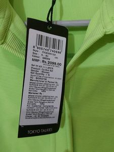 Fluorescent Green Polyester Co Ords Set