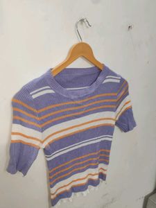 Striped Knit Crop Top