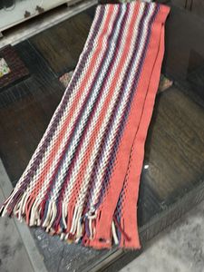 Striped Knit Throw Muffler (stal
