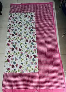 Floral &amp; Gingham Pink Double Bedsheet