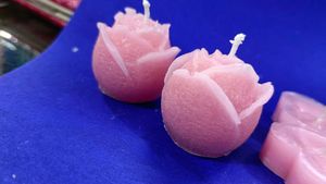 Light Pink Unscented Candles Set