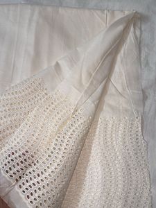 Pure Cotton Hakoba Cutwork Cream Fabric