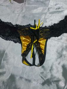 Black Lace Open Crotch Panty