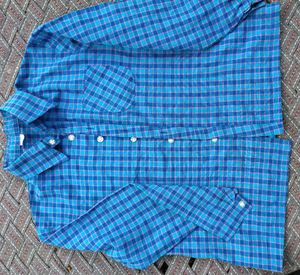Blue Checked Long Sleeve Shirt