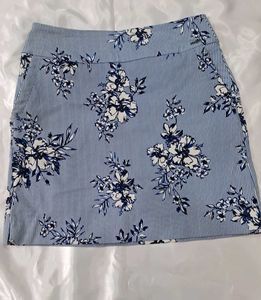 Floral Striped Mini Skirt