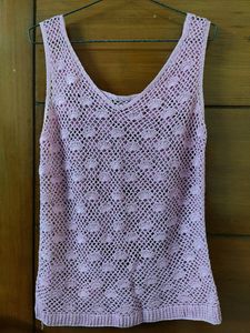 Cut Sleeves Crochet Tank Top