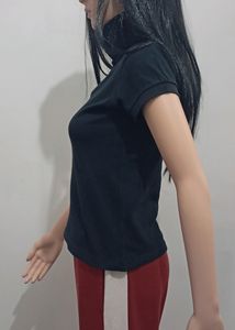 Brick Red Joggers with Black Short Polo Shirt
